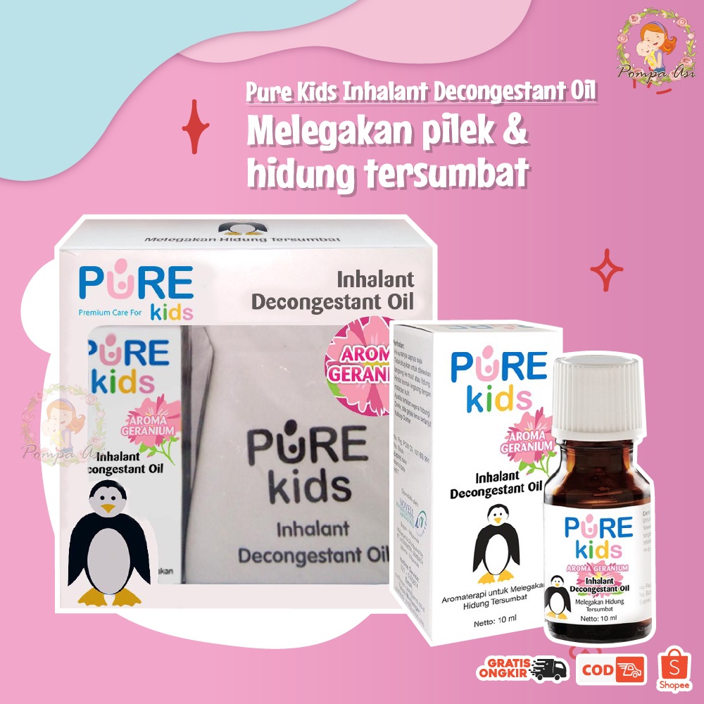 Pure Kids Inhalant Decongestant Oil Aromaterapi Purekids Pure BB Untuk Pilek Hidung Tersumbat Bayi Dan Anak By Mallpompaasi