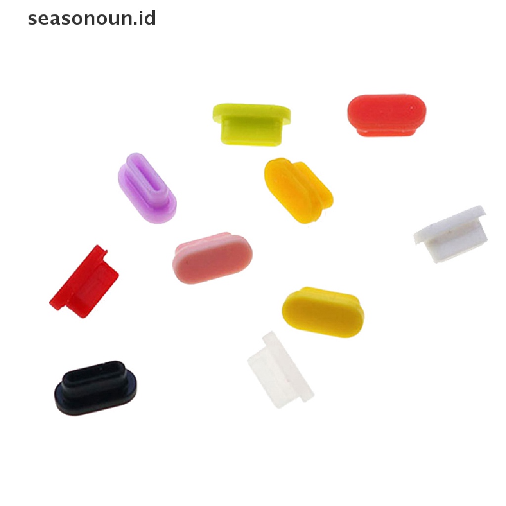Seasonoun 10PCS Silikon Type-C Plug Debu USB Charging Port Protector Untuk Ponsel Pintar.