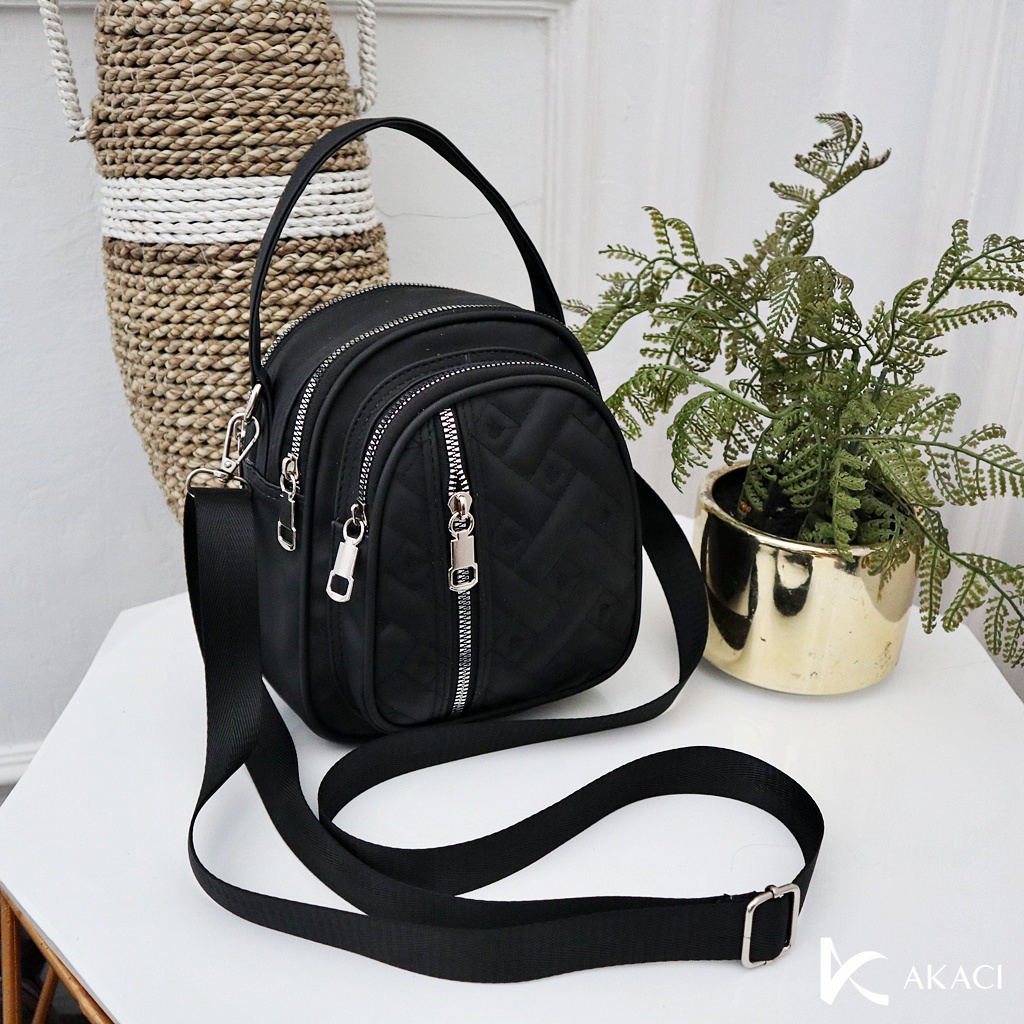 (COD) tas ransel 4 ruang multifungsi bisa selempang bahan nilon cocola bordir 06-6942