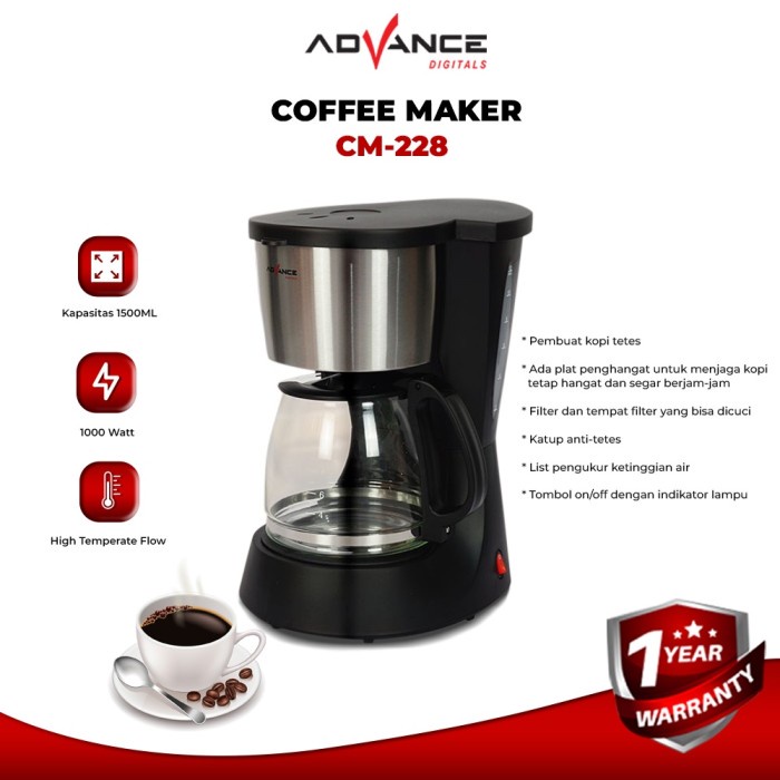Advance Coffee Maker 1.5L Mesin Pembuat Kopi CM-228 - Non Bubble