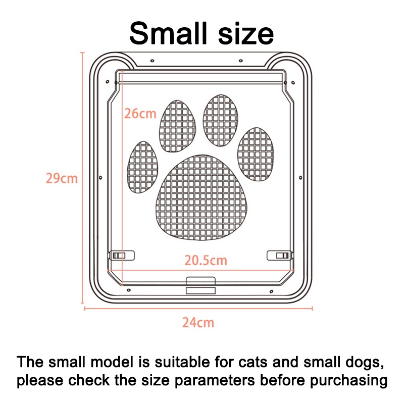 Dog Cat Flap Door Pet Cat Inside Door Lockable Safe Screen Outdoor Door Magnetic Self-Closing Function Pintu Kokoh Untuk Anjing Kucing