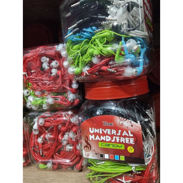 Headset Handsfree ZBOX CANDY UNIVERSAL With Microphone Suara Jernih Super Bass (Bijian/ecer)