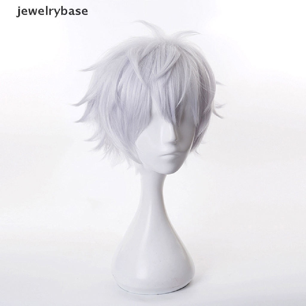 [jewelrybase] Wig Rambut Pendek Anime Jujutsu Kaisen Gojo Satoru Cosplay Wig Untuk Hadiah Pesta Butik