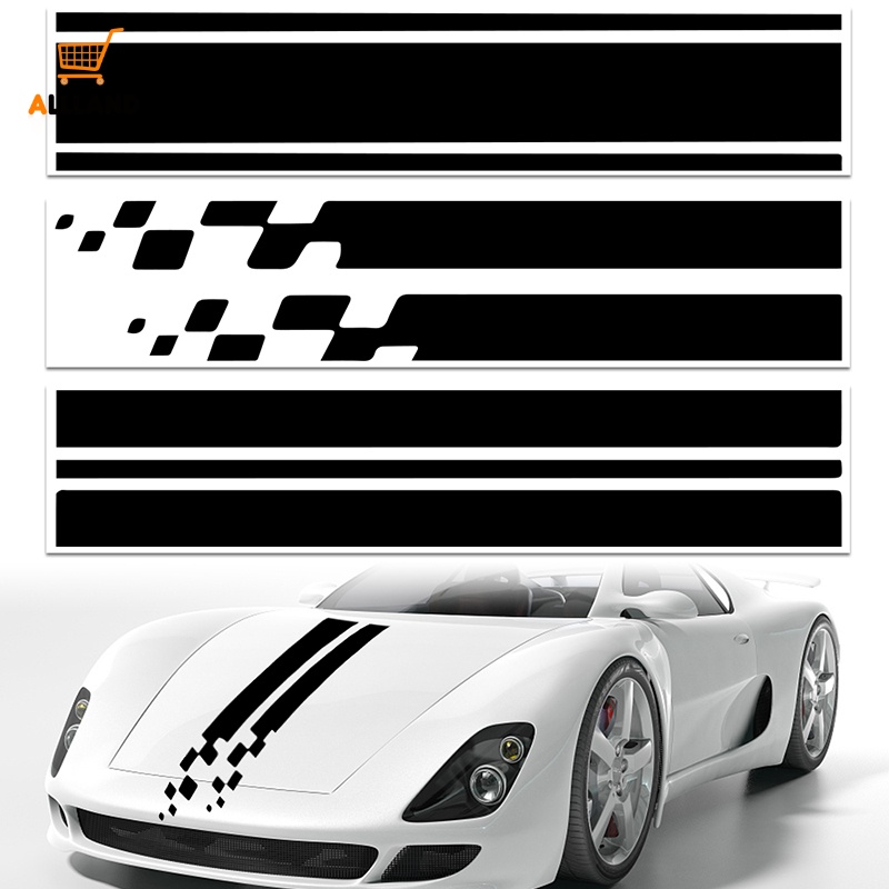 Diy Kreatif Penutup Kap Mobil Self-adhesive Striped Stiker/Otomotif Dekoratif Keren Styling Decal/Kendaraan Kepribadian Fashion Aplikasi PVC