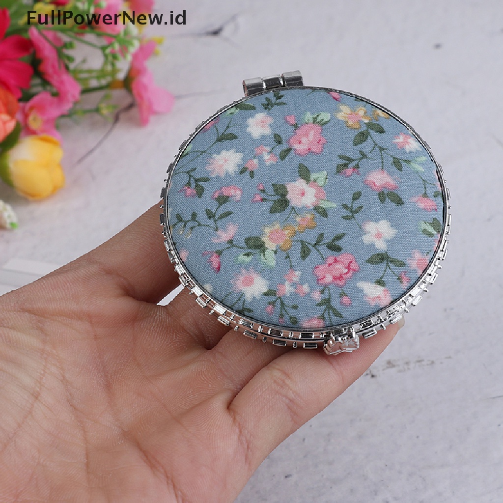Power 1pc Cermin Bunga Saku Mini Portable Dua Sisi Lipat Make Up Wanita Vintage ID