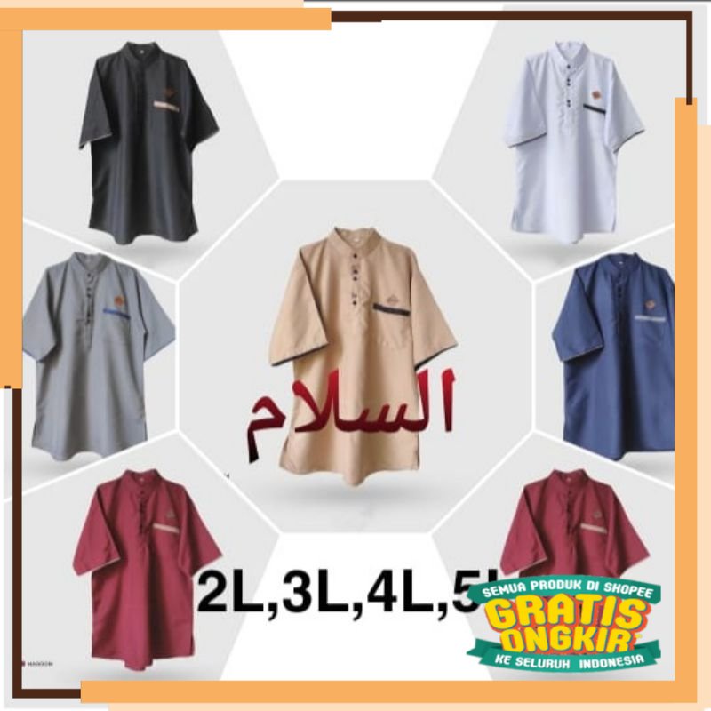 SERIES RAMADHAN FITRI RAYA Baju koko laki-laki jumbo, baju koko kurta pria dewasa size jumbo 2L 3L 4