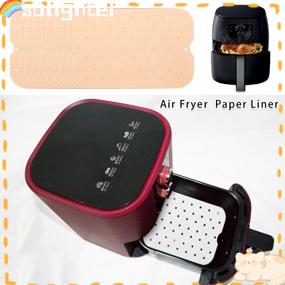 Solighter Air Fryer Paper Liner Alat Pastry Sekali Pakai Steamer Lembaran Penyerap Minyak