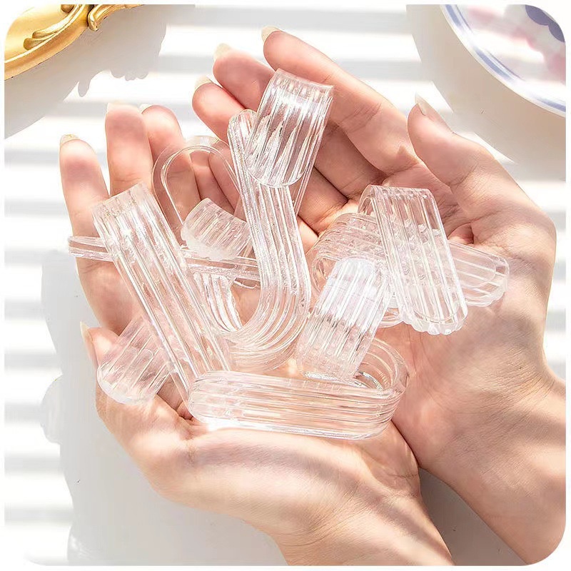 1biji Acrylic Kuat Non-marking Kait Transparan Non-perforated Sticky Hooks Asrama Kamar Mandi Kait Tempel