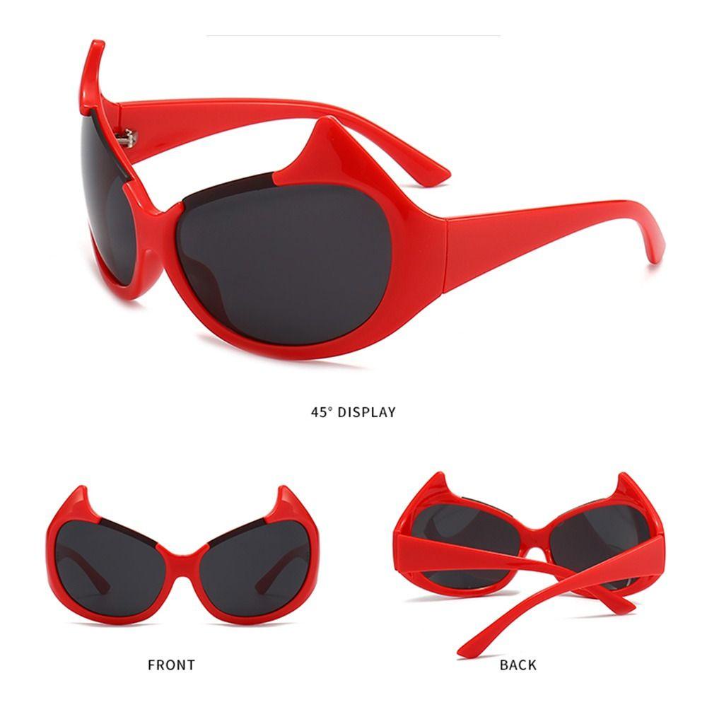 Nanas Setan Kacamata Hitam Unik Punk Hip Hop Mata Kucing Kacamata Matahari
