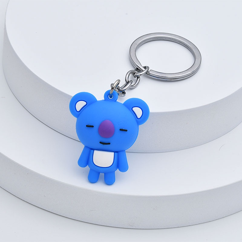 [Ready Stock] Korea Fashion BTS BT21 Kartun Gantungan Kunci Untuk Wanita Mahasiswa Tas Ponsel Key Chain Aksesoris