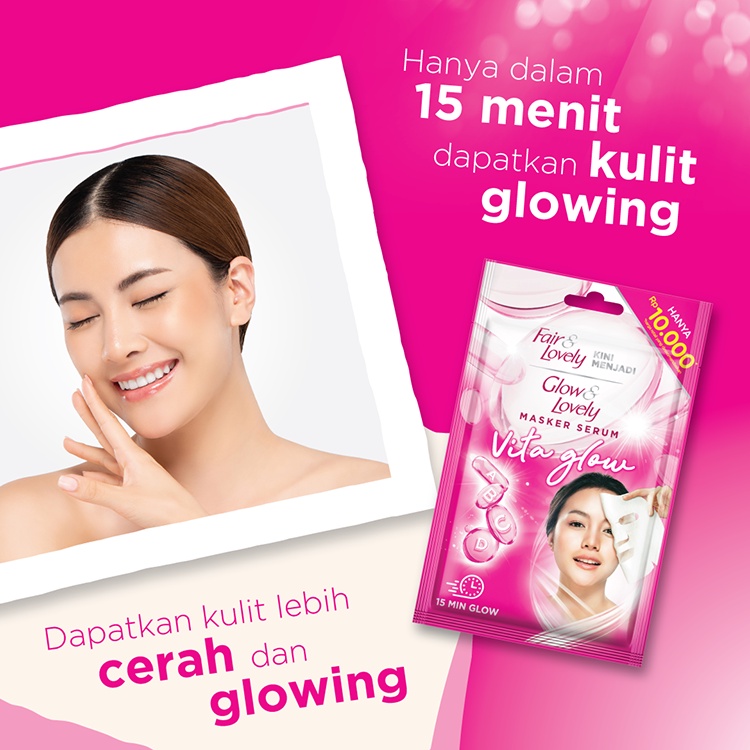 Glow &amp; Lovely Multivitamin Serum Sheet Mask Masker Pencerah Wajah Sheet Mask Glowing 20G