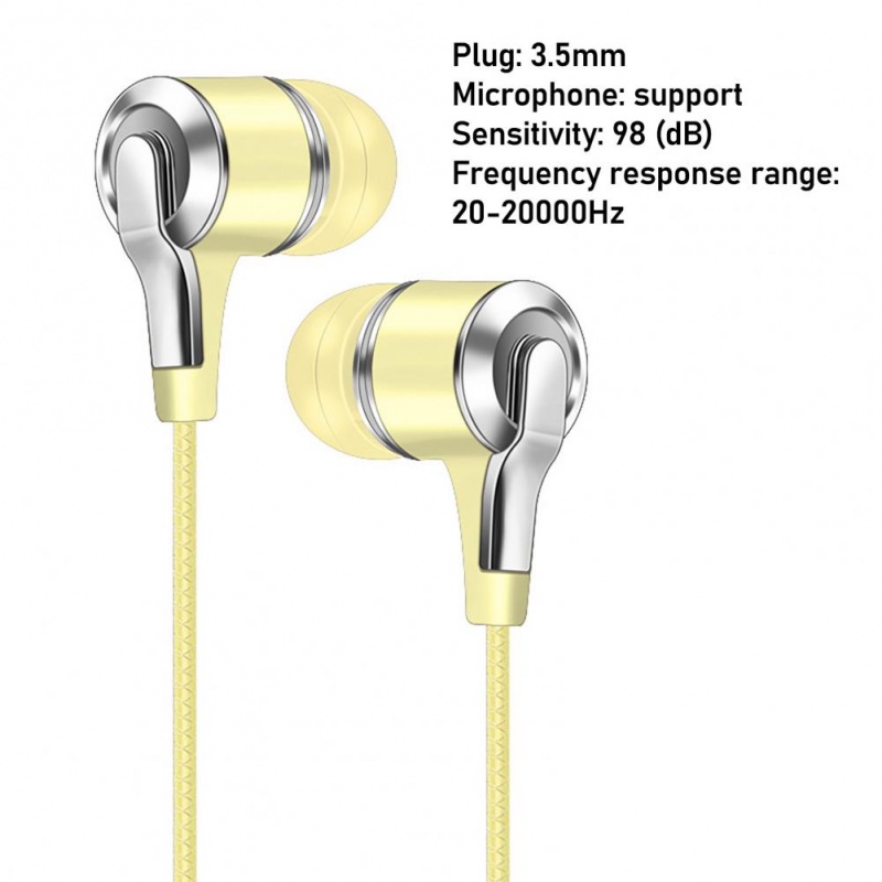 H8 Earphone Kabel In-ear Bass Kuat Kawat Kontrol 3.5mm Sport Earbuds Headset Gaming Untuk Ponsel