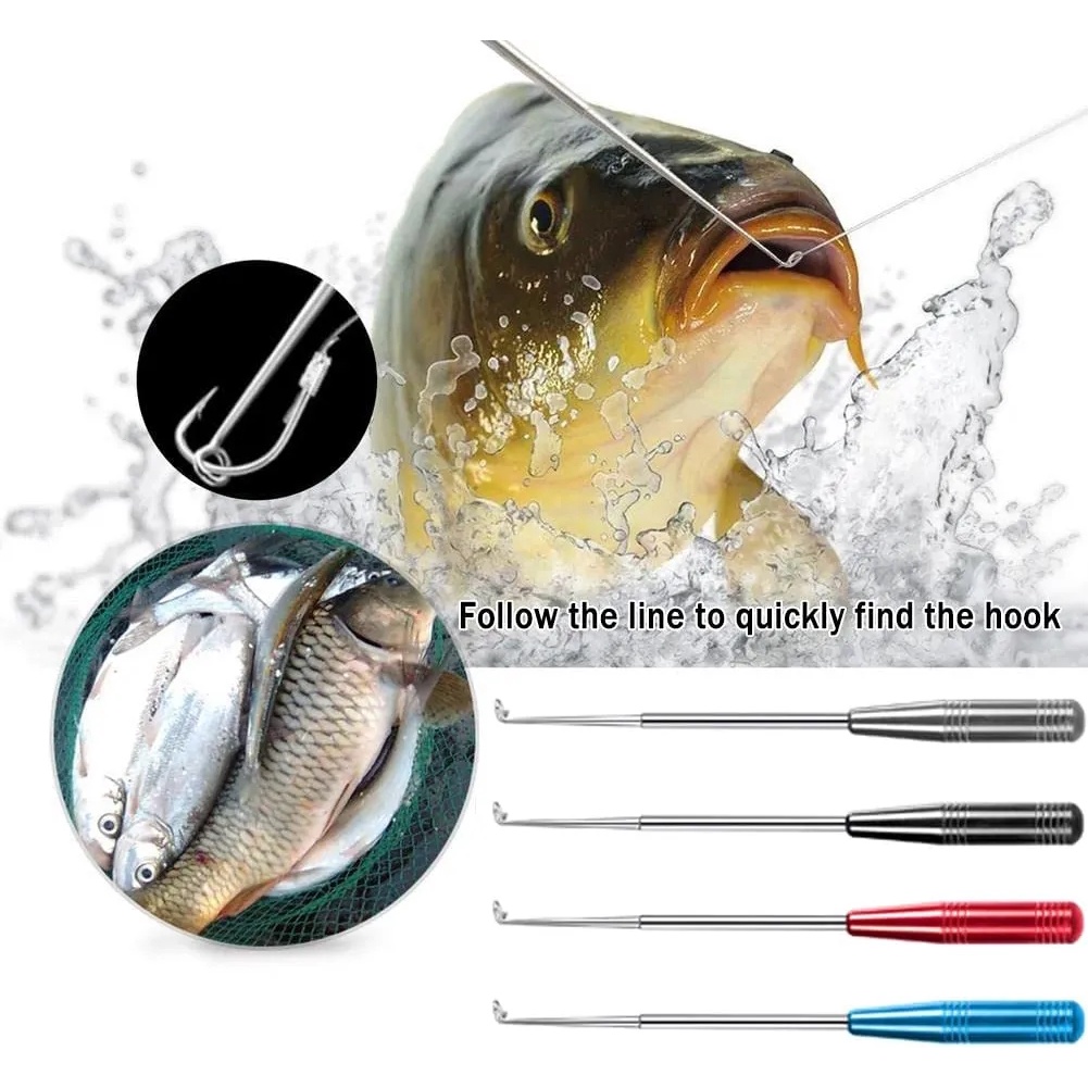 Alat Pelepas Pengait Pengaman Portabel Dengan Tabung Penyimpanan 4-warna Alloy Fish Hook Extractor Outdoor Fishing Quick Hook Release Tool