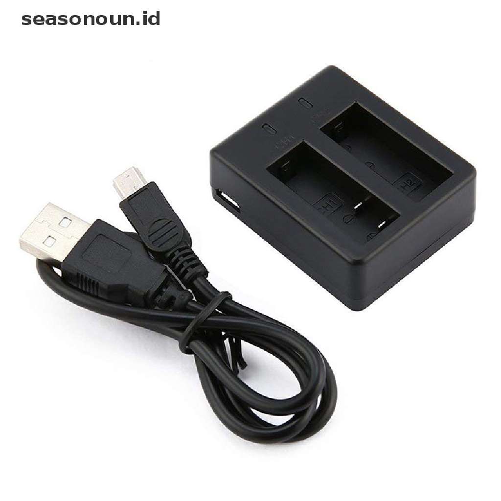 Seasonoun 2in1 Dual Slot Charging Cam Charger Kamera Dock Untuk EKEN SJCam SJ4000.