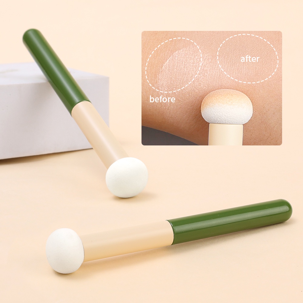 1pc Spons Kepala Concealer Brush Green Concealer Brush Kuas Bibir Kecil Kukus Bun Concealer Brush Eye Shadow Brush Shadow Brush Untuk Wanita