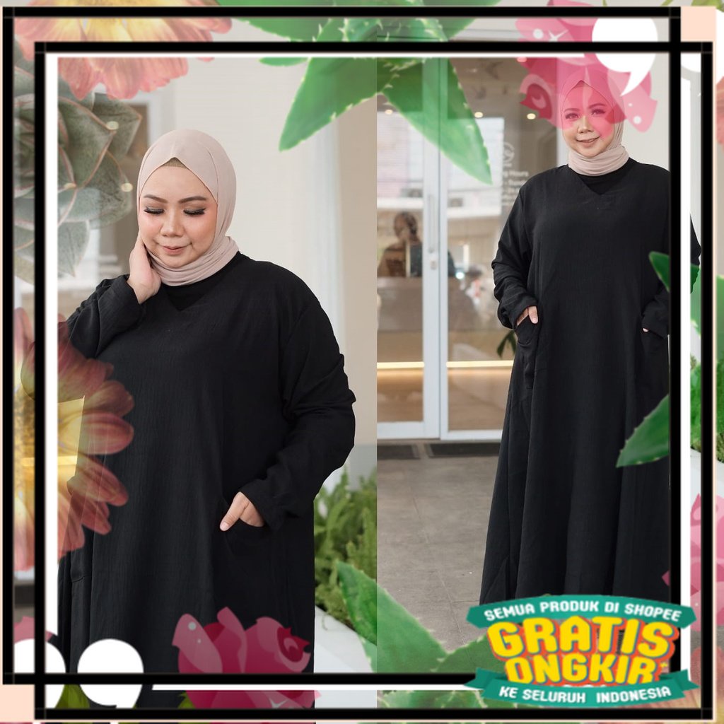 GAMIS CRINKLE JUMBO XXXL LD 130 POLOS NYAMAN DIPAKAI HARIAN / rajut