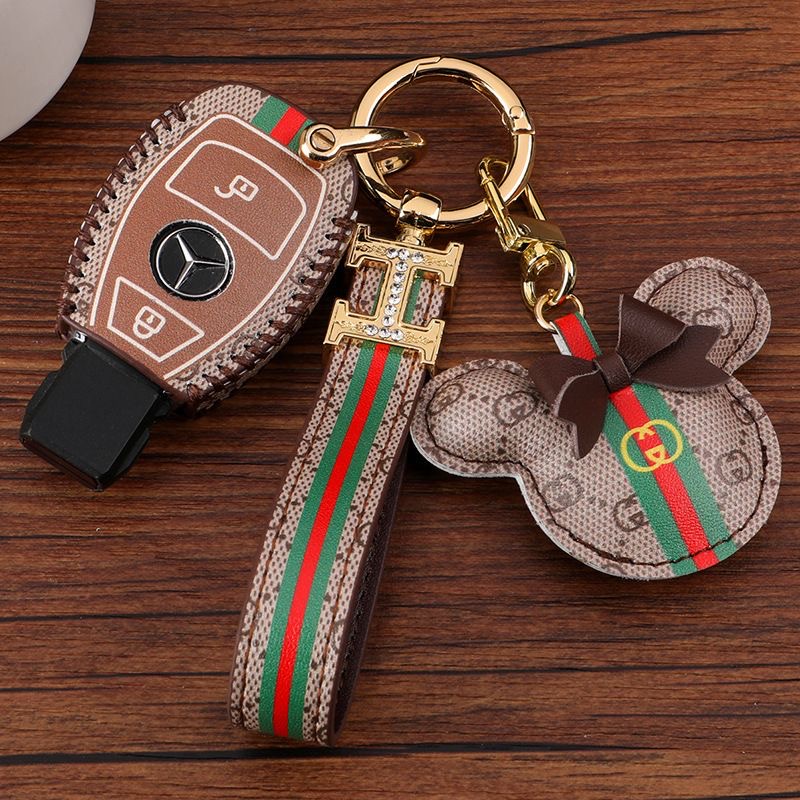 Mercedes-benz Leather key Holder cover Smart key case Luminous Sarung Kunci Mobil e200l cla clb