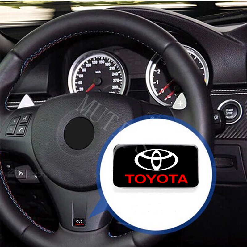 Stiker Mobil Toyota 10Pcs 3D Setir Pintu Jendela Saklar Tombol Badge Dekorasi Cocok Untuk Kijiang Innova Inova Avanza Rush Razie Yaris Wish Corolla Cross