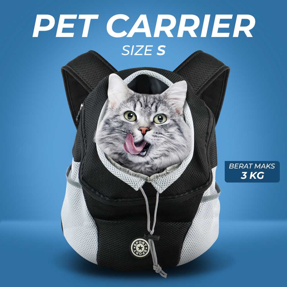 SportStationOutlet Hoopet Tas Ransel Backpack Hewan Anjing Kucing Pet Carrier Size S - D602