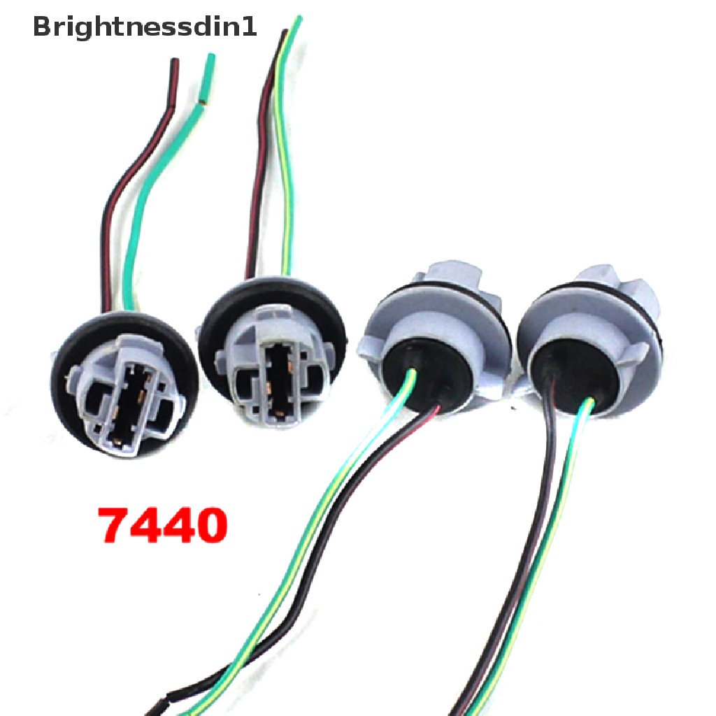 [Brightnessdin1] 2pcs 7440t20 Female Rem Sein Bohlam holder Soket Adaptor Wiring Harness Butik