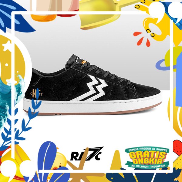 Super Mewah / Geoff Max Official - HF Court Black white | Sepatu Pria | Sneakers Pria
