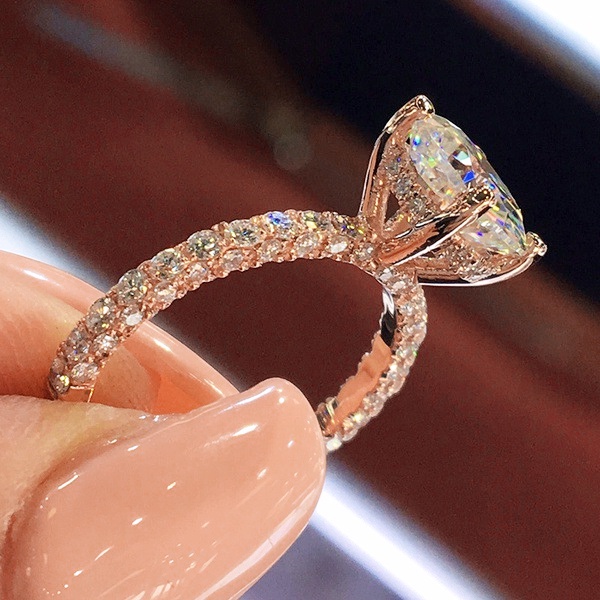 Goldkingdom Fashion Perhiasan Aksesoris Ready Stock Flash Berlian Putaran Putri Cincin Eropa Dan Amerika Fashion Perempuan Pertunangan Lamaran Diamond Ring