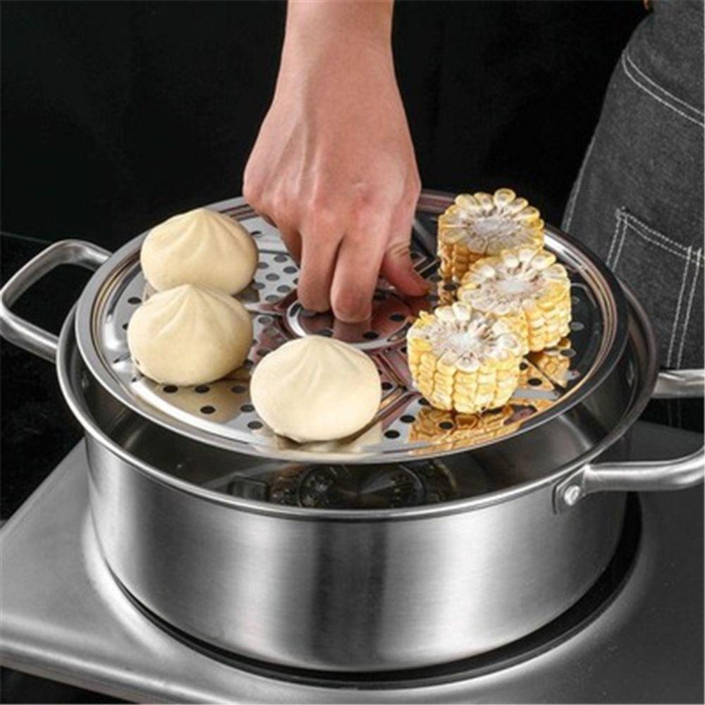 Solighter Steamer Rak Bulat Stainless Steel Aksesoris Dapur Pressure Cooker Panci Kukus