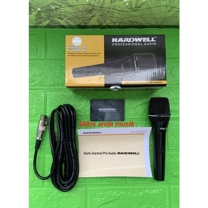 mic microphone kabel profesional karaoke vocal hardwell pro 8 pro8