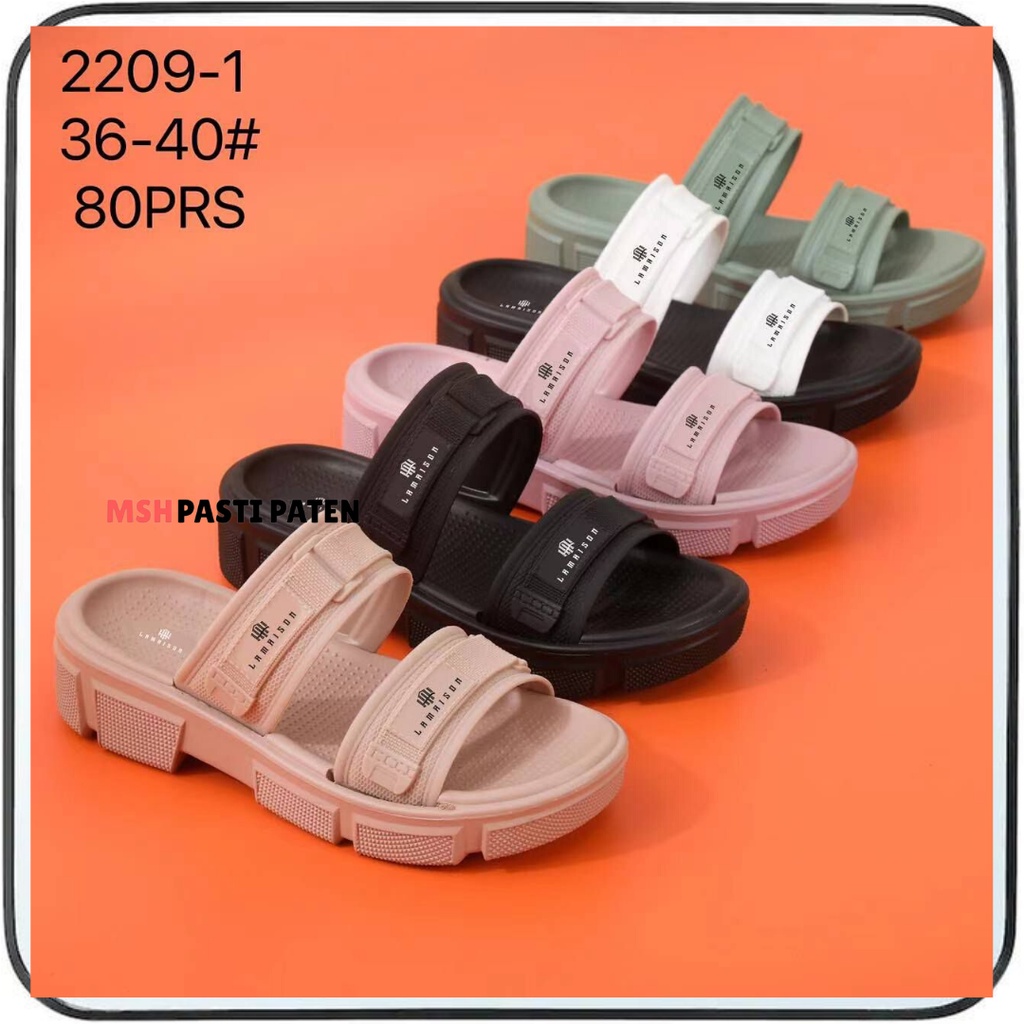 Lamaison 2209 Sandal Slide Karet Tali Dua Import Wanita Sandal Cantik
