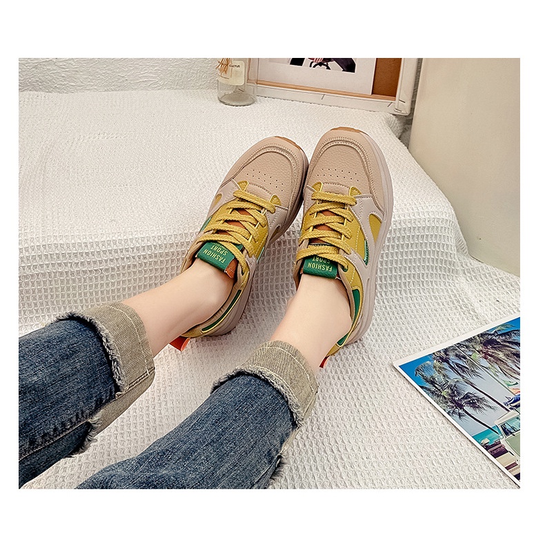 TOPGROSIR LV0219 Sepatu Kets Kasual Wanita Import Sneakers Shoes Kombinasi Warna Trend Fashion Terbaru