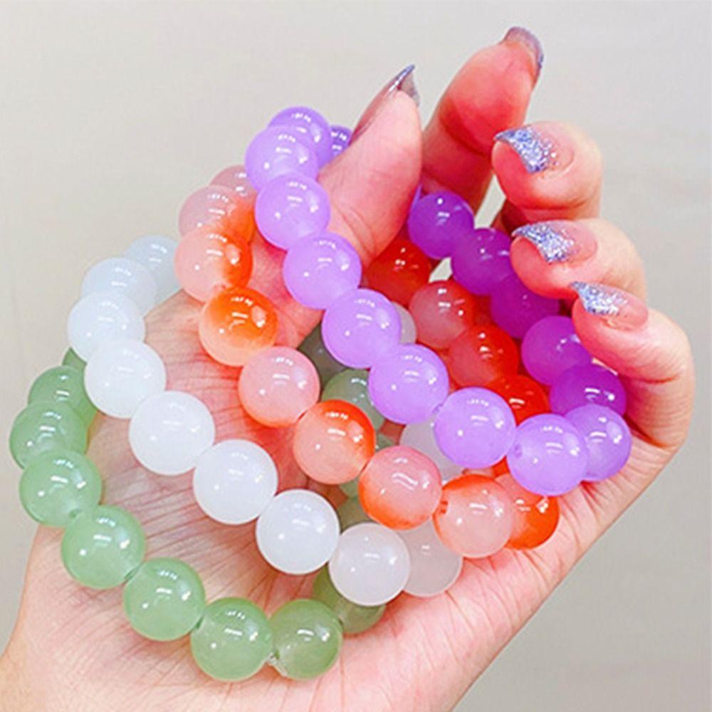 Mxbeauty Gelang Manik Giok Kepribadian Adjustable Gradient Bead Emerald Bangles Sekitar Cincin Jari Perhiasan Gaya China Perempuan Tangan Rantai