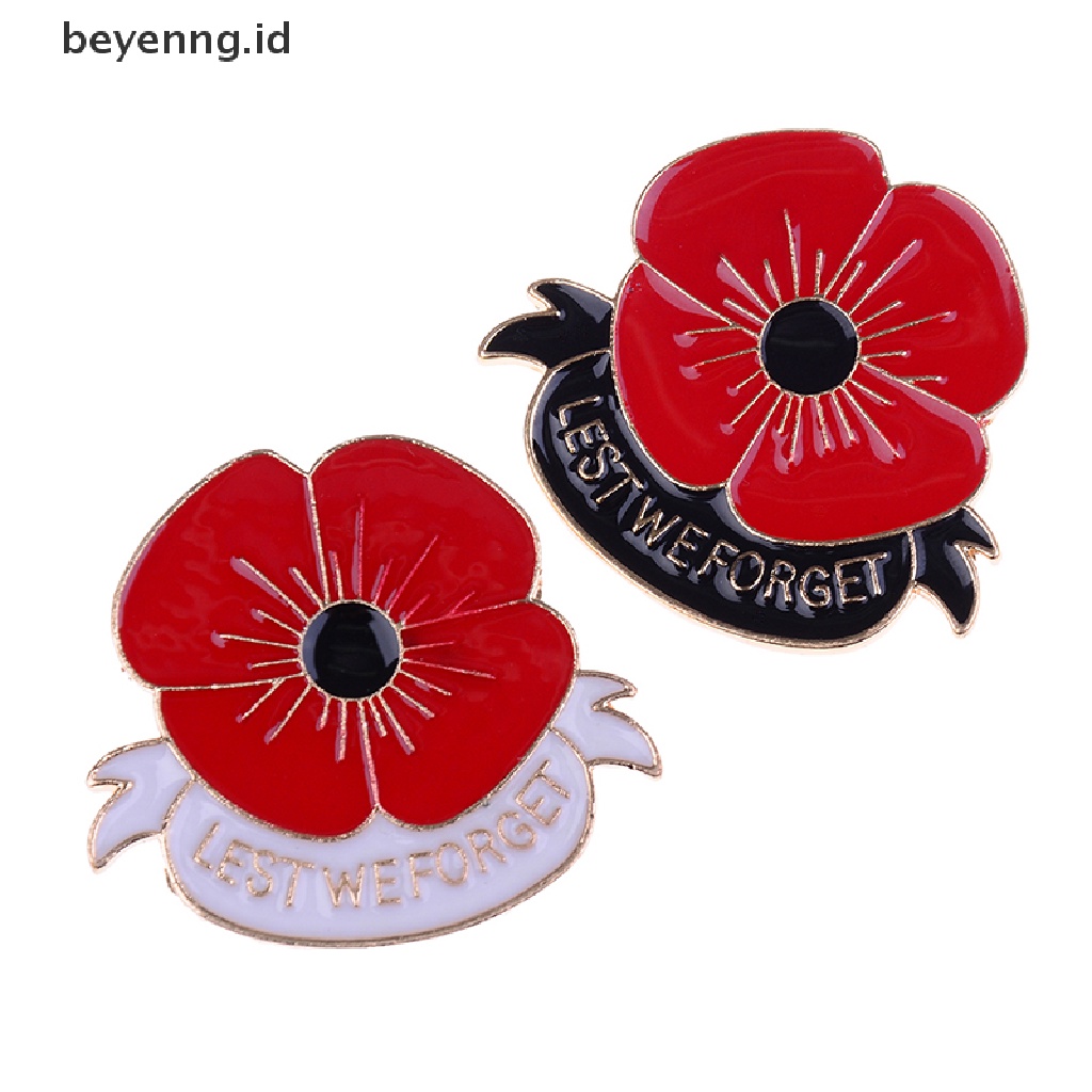 Beyen Enamel Zikir Bros poppy Merah Bunga Kerah pin Bros Lencana Perjamuan Hadiah ID