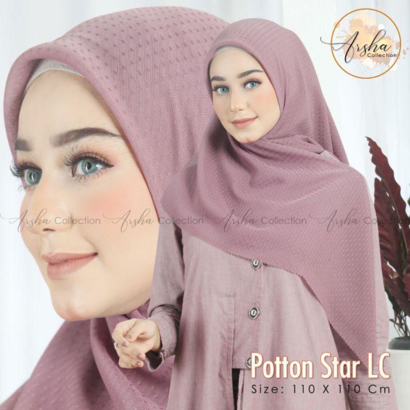 Jilbab Segiempat Potton Poton Star LC Rubicon Rubicorn Rubycorn Square Hijab Lasercut Bella Square E