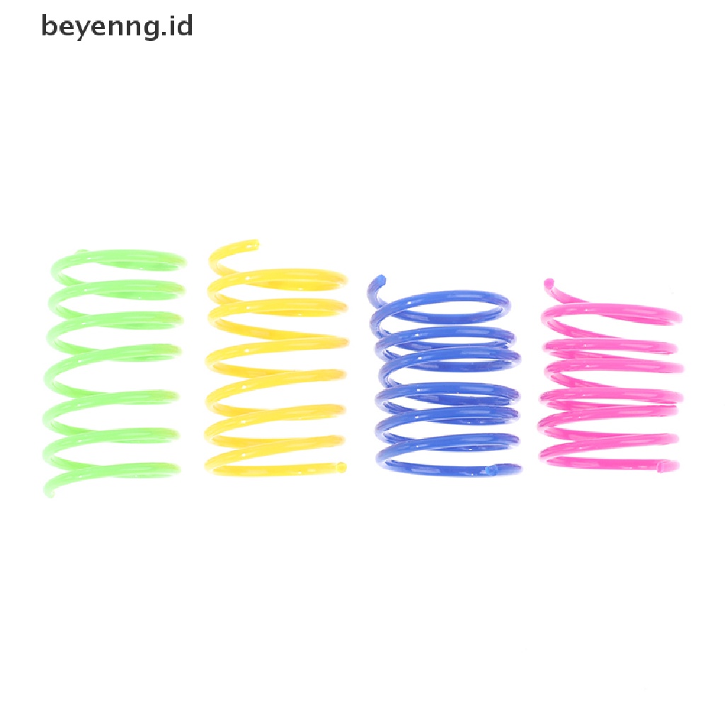 Beyen 4Pcs Cat Spring Toy Plastic Colorful Coil Spiral Springs Pet Interactive Toys ID