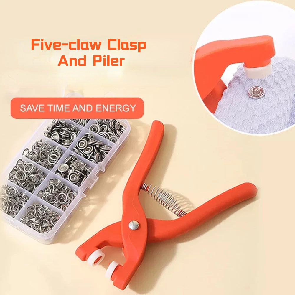 Invisible Bag Accessories DIY Sewing Plier Press Atau 50Pcs Kotak Kancing Kit Craft Metal Menebal Perlengkapan Pengikat Stitch Gratis Pengaman Lima Cakar Alat Snap Untuk Menginstal Pakaian