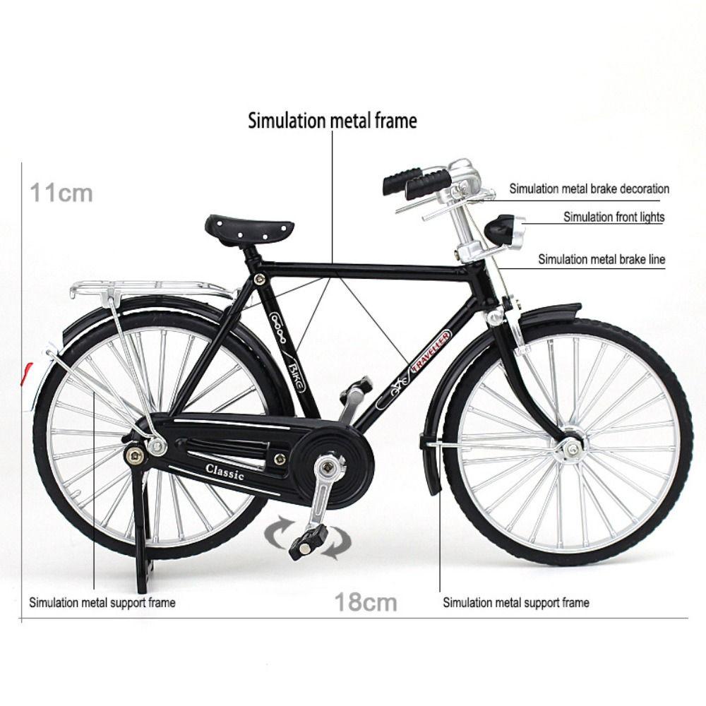 QUINTON Retro Model Sepeda Anak Hadiah Dekorasi Rumah Vintage Model Sepeda Simulasi Sepeda Simulasi Koleksi Mainan Miniatur Model Diecast Alloy Mini Alloy Bicycle