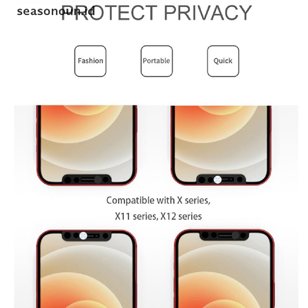 Seasonoun Aksesoris Antispy Metal Webcam Cover Privasi Topi Kamera Depan Slider Lensa Stiker Untuk iPhone X XS 11 12 ProMax Mini.