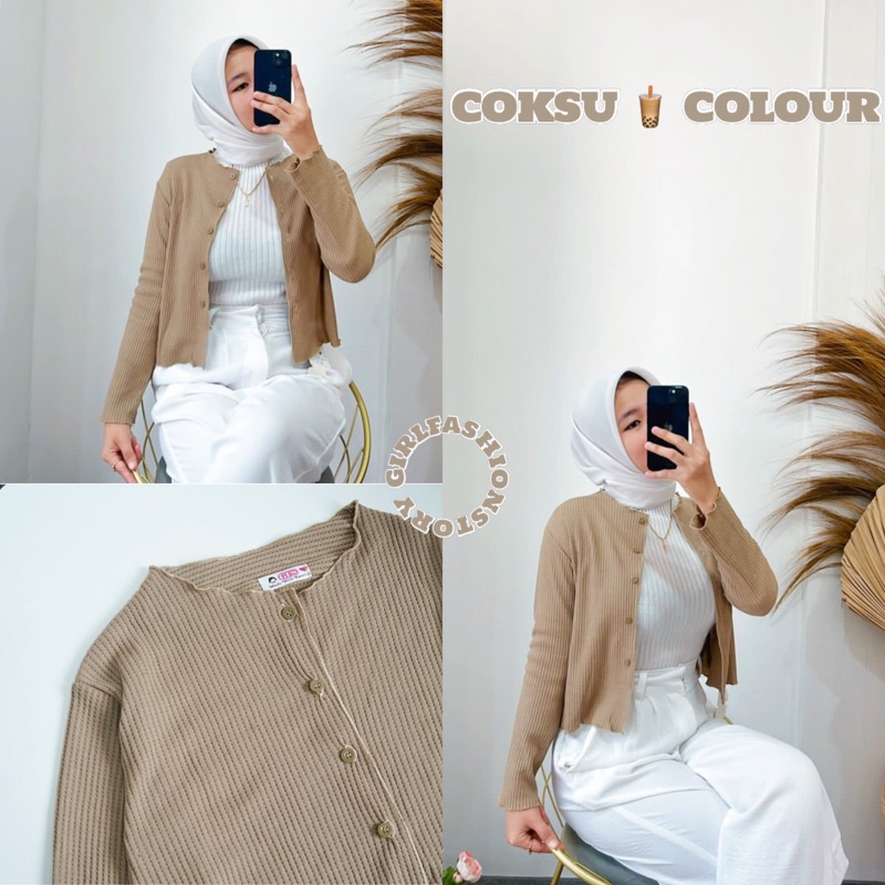 BEFAST - ZFS OOTD WANITA CARDIGAN NESA / PASTELI CROP KRIWIL CARDIGAN / Outer Crop Wanita Keluaran Terbaru / Outfit Wanita Hijab Style Kekinian / Pakaian Casual Wanita Remaja / Cardigan Polos Crop Trendy / Fashion Remaja ABG Ala style Korean / Terlaris