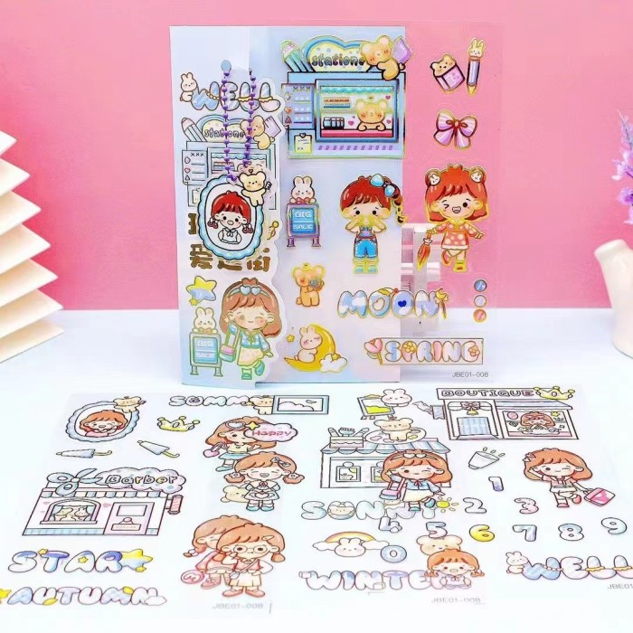 

1 SET STICKER LUCU IMUT FREE GANTUNGAN / 1 SET STICKER KARTUN DIY - RANDOM