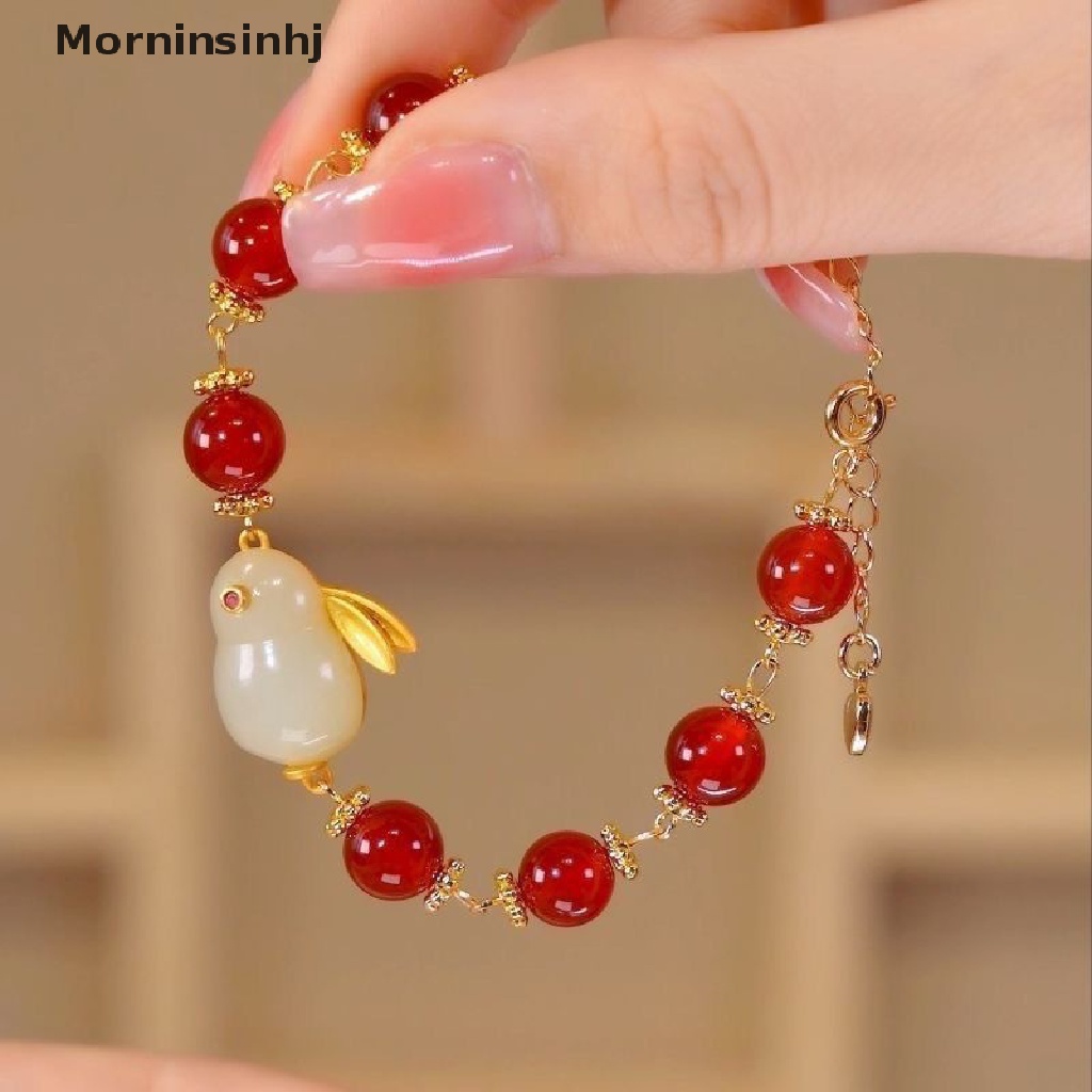 Mornin Fashion Kreatif Gaya Cina Retro Giok Kelinci Gelang Kalung Manik-Manik Gelang Beruntung Gadis Lucu Fashion Manis Gelang Kawaii Beauty Bracelet id