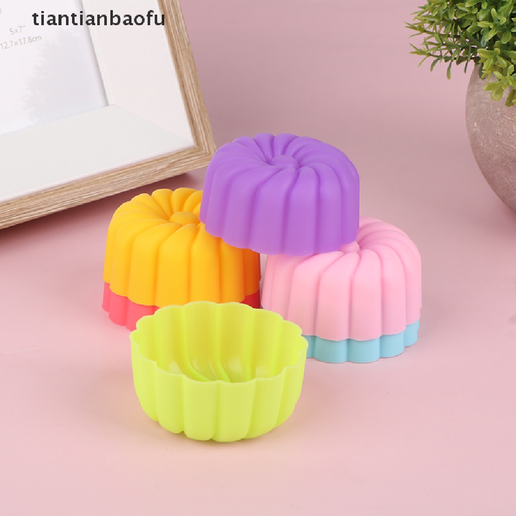 [tiantianbaofu] 5 Pcs 5 cm Labu Bunga Silikon Cetakan Kue Baking Non Reusable Cetakan Butik