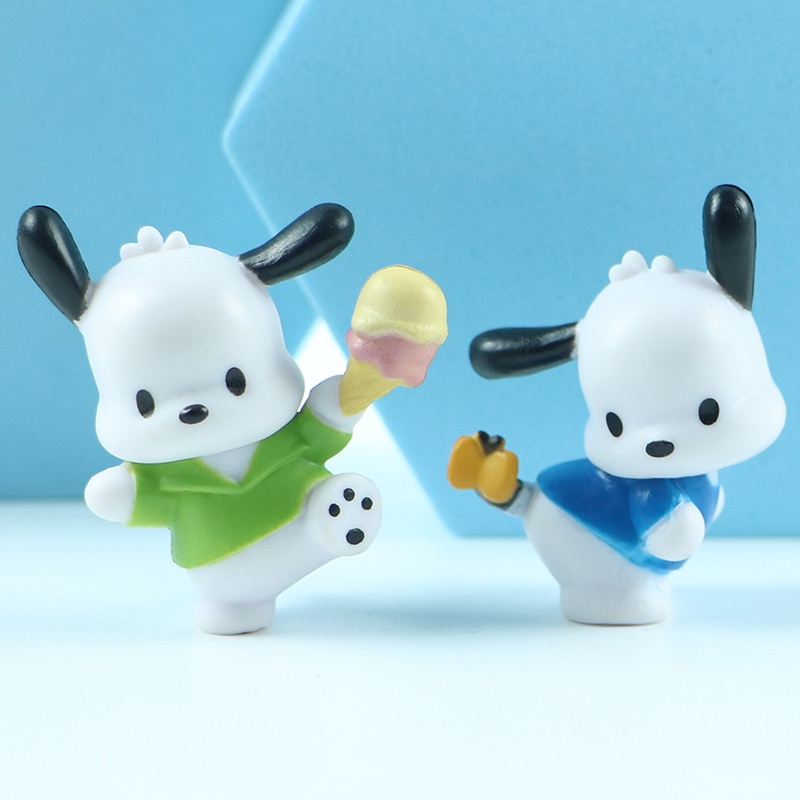 5pcs/set Kartun Anime Figure Pochacco Sanrio Kawaii Boneka Anak Ulang Tahun DIY Dekorasi Anak Perempuan Mainan Desktop Ornamen