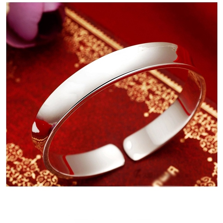 Goldkingdom Fashion Perhiasan Aksesoris Ready Stock Perhiasan Korea Fashion Gelang Berlapis Perak Perempuan Imitasi Gelang Perak Wanita Cekung Ringan Gelang Grosir.