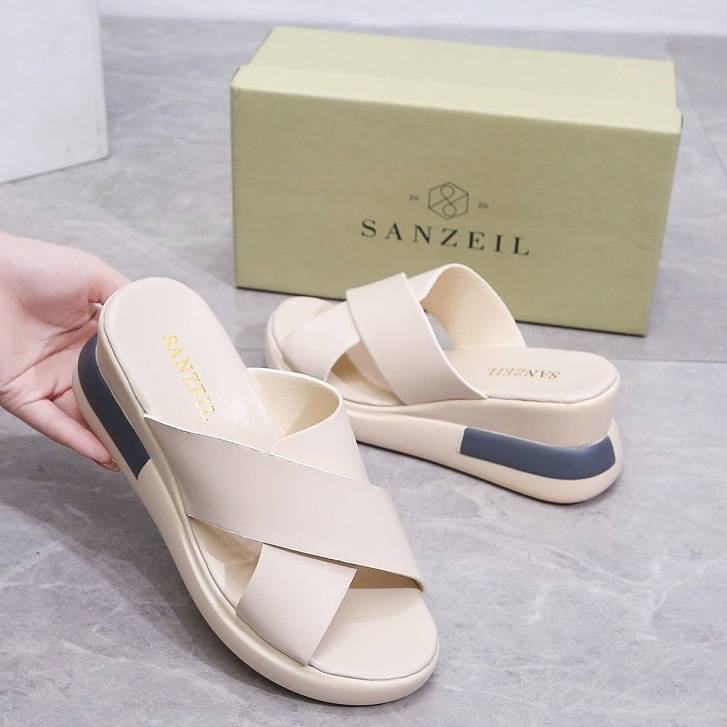 0018 Sepatu Sandal Wedges Wanita Sanzeil Jubari Wedges Sandal Kekinian