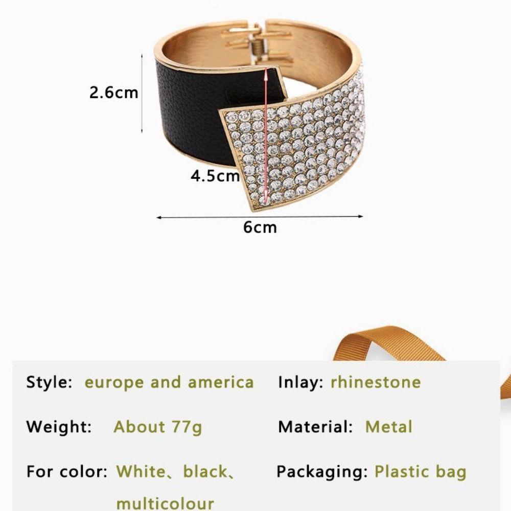 Lily Rhinestones Cuff Bracelet Manset Cantik Bangle Terbuka Wanita