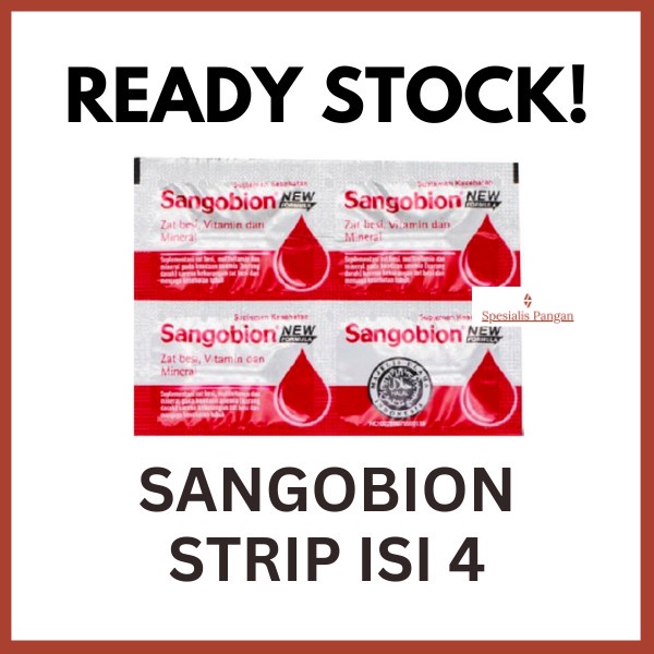 SANGOBION STRIP ISI 4 KAPLET OBAT TAMBAH DARAH SUPPLEMEN DARAH