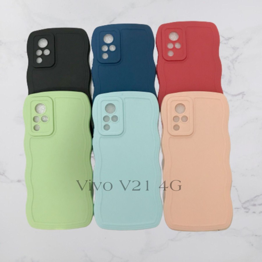 CASE VIVO V21 4G // SOFTCASE SILIKON GELOMBANG WARNA PRO CAMERA - BDC