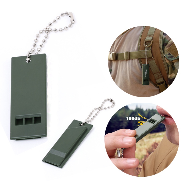 Peluit Survival Outdoor Tiga Frekuensi/Tweeter Portabel Peluit Survival Frekuensi Tinggi/Liontin Gantungan Kunci/Bantuan Bencana &amp; Outdoor Camping Hiking Survival Tools