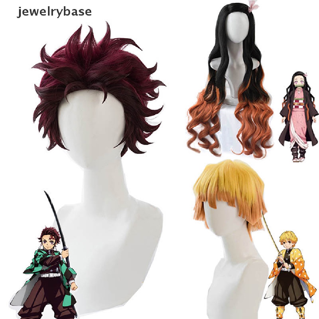 [jewelrybase] Anime Demon Slayer Karakter Cosplay Wig Tahan Panas Butik Rambut Sintetis