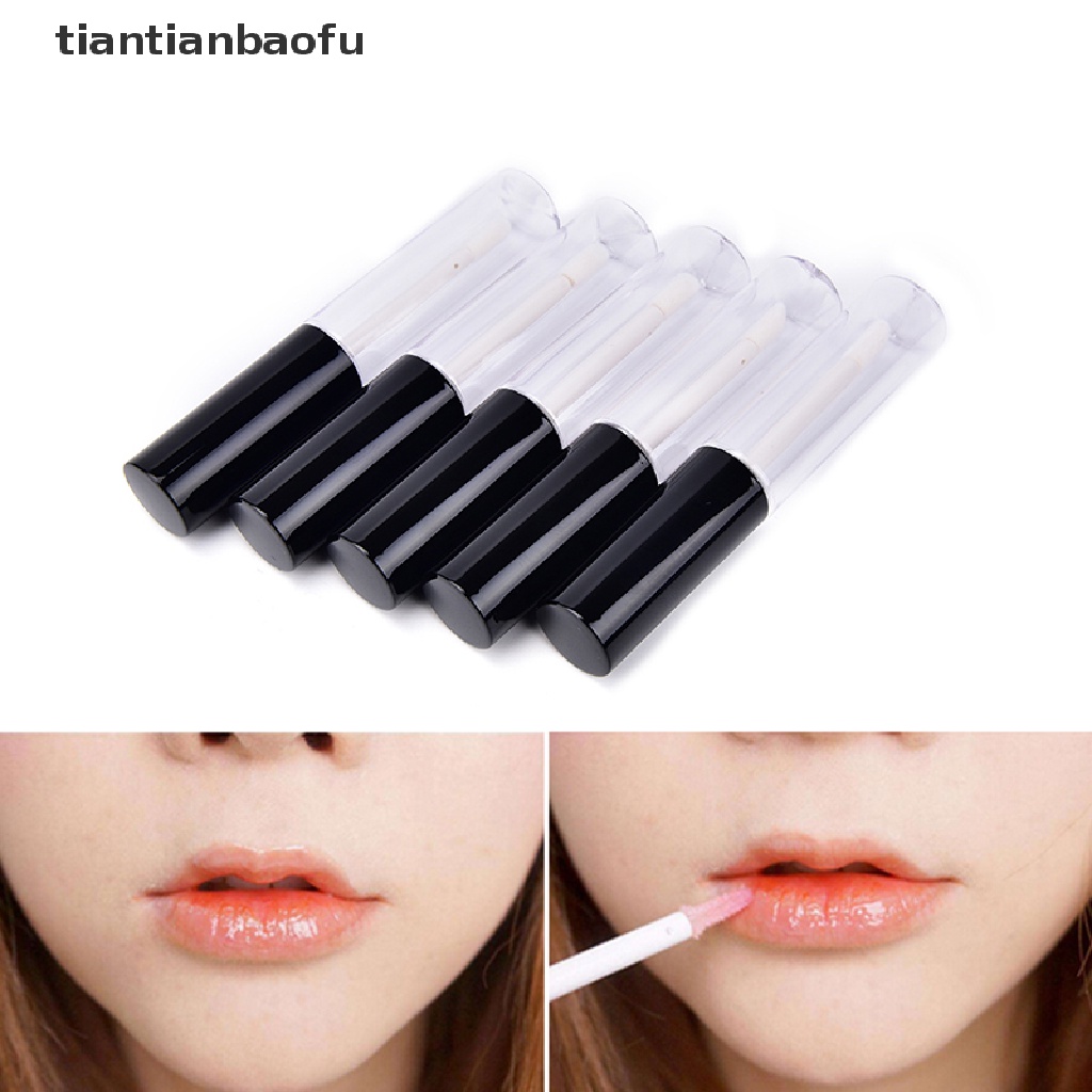 [tiantianbaofu] 1pc/5pcs 8ml Desain Hitam Kosong Tabung Bibir Lip Balm Botol ContainerEmpty Wadah Bibir Kelas Tinggi Lip Balm Tabung Warna Hitam2 Butik